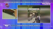 Il momento del ritorno a casa di Emanuele, ripreso dalla figlia Camilla