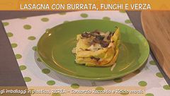 Lasagne, burrata, funghi e verza