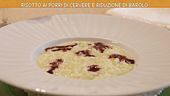 Risotto ai porri di cervere e riduzione di barolo