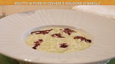 Risotto ai porri di cervere e riduzione di barolo