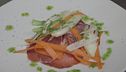 Carpaccio di lonzino con cuore di stracciatella e misticanza