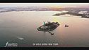 In volo sopra New York al tramonto