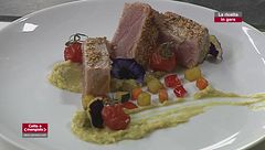 Maria Pia Landi - Tonno con semi di sesamo, salsa d'avocado e pomodorini