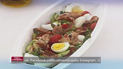 Fojolo in salsa di pomodorini e fave in salsa cacio e pepe