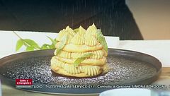 Linguine con zucchine e frittelle di mele con crema cappuccino