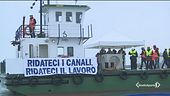 Protesta dei lavoratori al porto di Venezia