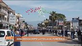Zona rossa dopo la folla al funerale