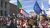Negazionisti in piazza, tensioni con la polizia