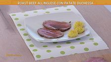Roast beef all'inglese con patate duchessa