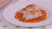Involtini di tacchino con coulis di peperoni