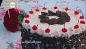 Torta di compleanno con i biscotti