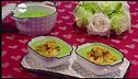 Crema di piselli con mazzancolle al curry