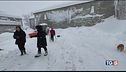 Frana su un albergo. Neve, vento e pioggia