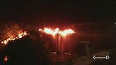 In fiamme il "Ponte di ferro"