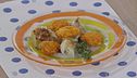 Rombo con porri e frittelle di zucca
