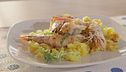Gamberoni con lardo di colonnata Igp e patate