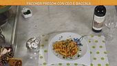 Paccheri freschi con sugo di ceci e baccalà