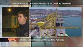 La protesta dei portuali di Trieste