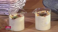 Crema di patate, gamberi e guanciale croccante versione classica e innovativa