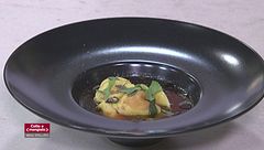 Risotto con asparagi, gamberi e fonduta di pecorino, Cappelletti di zucca e Gnocchi leggeri