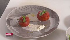 Pomodoro crema di tenerume e fonduta di ragusano