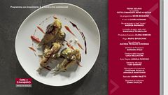 Sarde, melanzana, chutney di peperoni e caramello di marsala