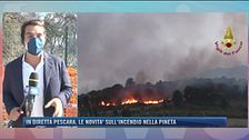Gli incendi nella zona sud di Pescara