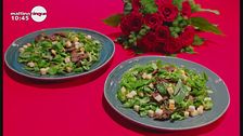 Insalata tiepida con carpaccio di manzo