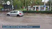 Roma, allagamenti e grandine
