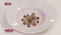 Gnocchi al cacao fonduta di gorgonzola e pere vetrificate