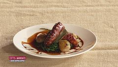 Polpo stufato al miele e gelato al kako