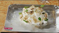 Zuccotto farcito al gelato e tomini ripieni di risotto