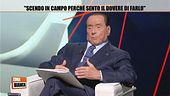 Silvio Berlusconi: "Scendo in campo perchè sento il dovere di farlo"