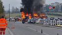 Roma, autobus dell'Atac in fiamme