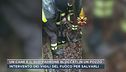 Un cane e il suo padrone bloccati in un pozzo