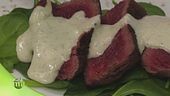 Tagliata di filetto con crema ai pinoli