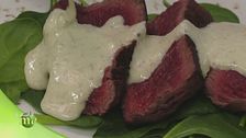 Tagliata di filetto con crema ai pinoli