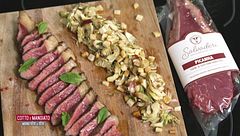 Picanha con insalata di carciofi alla senape