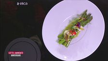 Asparagi brasati con primosale bottarga e fiori