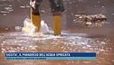 Casal Bruciato, acqua e fango in strada