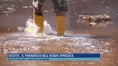 Casal Bruciato, acqua e fango in strada