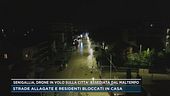 Senigallia, drone in volo sulla città assediata dal maltempo
