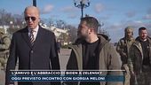 L'arrivo e l'abbraccio di Biden e Zelensky
