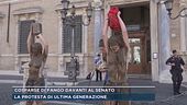 Cosparse di fango davanti al Senato