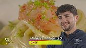 La "Cacio e pepe, gamberi e lime" di Michele Minchillo