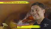 Lo "Spaghetto di mais torbato, ricci di mare e porro bruciato" di Daniele Lippi