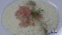 Risotto cacio e pepe con battuto di gamberi e lime