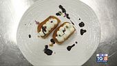 Cialda di riso con ricotta, vincotto, cedro e arancia