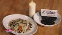 Timballo di riso basmati, Prugne, Calamaretti  e Maio al nero