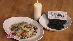 Timballo di riso basmati, Prugne, Calamaretti  e Maio al nero